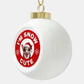 カーディガンウェルシュコーギー私は雪かわいい セラミックボールオーナメント (右)