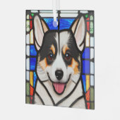 カーディガンウェルシュコーギー「ステンドグラス」 ガラスオーナメント (正面左)