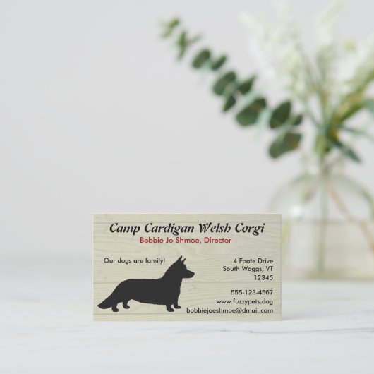 カーディガンウェルシュコーギー 名刺 (スタンド正面)