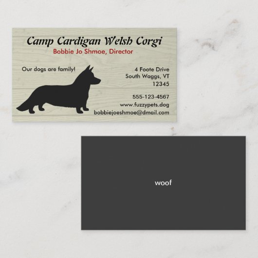 カーディガンウェルシュコーギー 名刺 (正面/裏面)
