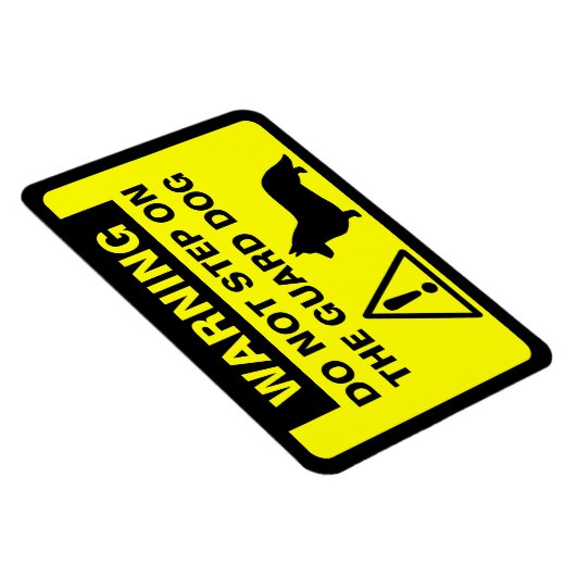 カーディガンユーモアのあるウェルシュコーギーガードドッグ警告ズ マグネット (右側)