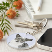 カーディガン絵画ウェルシュコーギーズ – オリジナルドッグアート キーホルダー (正面右)