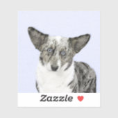 カーディガン絵画ウェルシュコーギーズ – オリジナルドッグアート シール (シート)