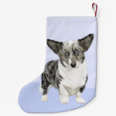 カーディガン絵画ウェルシュコーギーズ – オリジナルドッグアート スモールクリスマスストッキング (裏面)