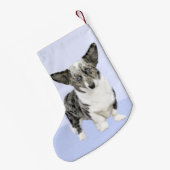 カーディガン絵画ウェルシュコーギーズ – オリジナルドッグアート スモールクリスマスストッキング (裏面 (吊り時))