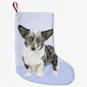 カーディガン絵画ウェルシュコーギーズ – オリジナルドッグアート スモールクリスマスストッキング (正面)