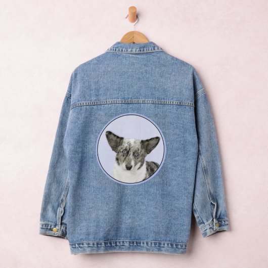カーディガン絵画ウェルシュコーギーズ – オリジナルドッグアート デニムジャケット (ハンガー)