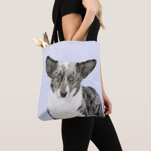 カーディガン絵画ウェルシュコーギーズ – オリジナルドッグアート トートバッグ (クローズアップ)