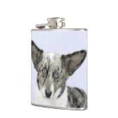 カーディガン絵画ウェルシュコーギーズ – オリジナルドッグアート フラスク (左)