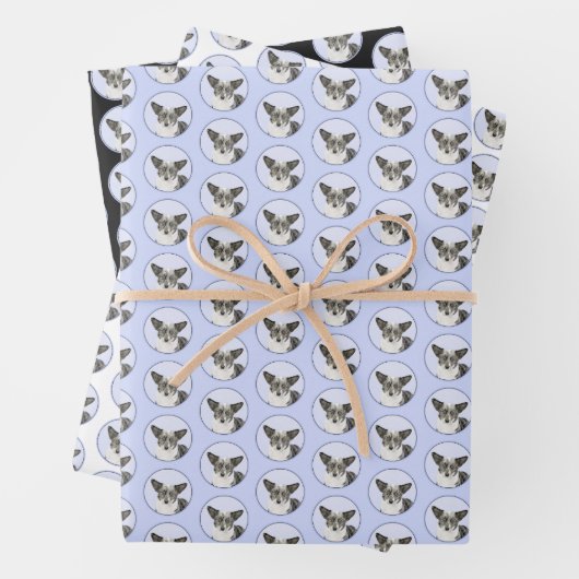 カーディガン絵画ウェルシュコーギーズ – オリジナルドッグアート ラッピングペーパーシート (インサイチュ)