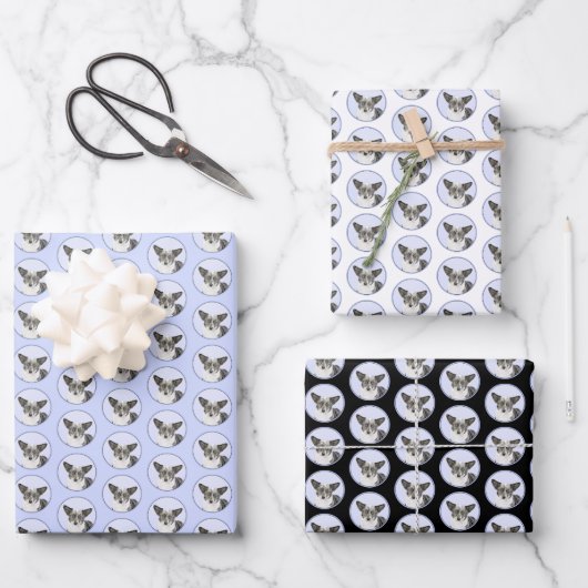 カーディガン絵画ウェルシュコーギーズ – オリジナルドッグアート ラッピングペーパーシート (正面)