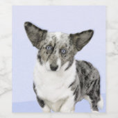 カーディガン絵画ウェルシュコーギーズ – オリジナルドッグアート ワインラベル (シングルラベル)