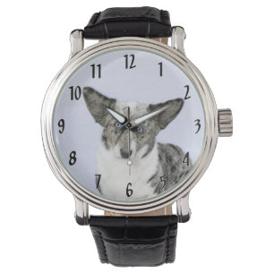 カーディガン絵画ウェルシュコーギーズ – オリジナルドッグアート 腕時計