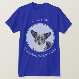 カーディガン絵画ウェルシュコーギーズ – オリジナルドッグアート Tシャツ