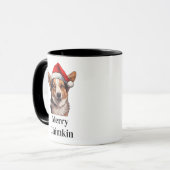 カーディガン ウェルシュ コーギー サンタ帽子 クリスマス 犬 マグカップ (正面左)