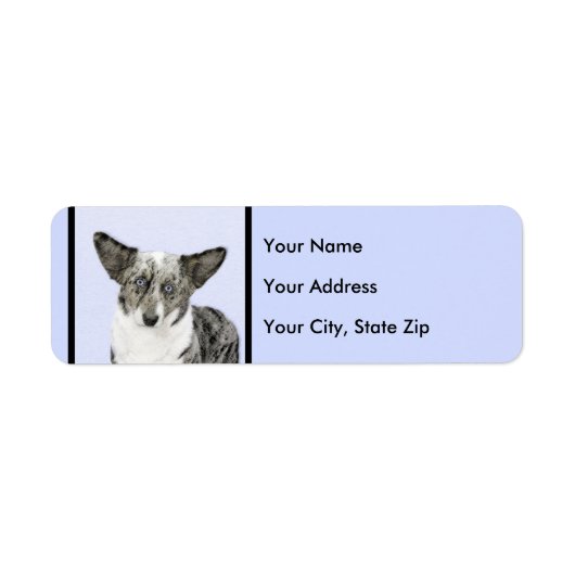 カーディガン ウェルシュ コーギー 絵画 - オリジナルの犬の芸術 ラベル (正面)