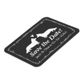 カーディガン・コーギスウェディング日付を保存 マグネット (左側)