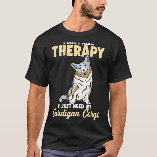 カーディガン コーギー ユーモア Tシャツ (正面)