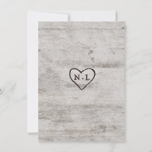 カーディッドスウィート素朴樺の木ウッドブライダルシャワー 招待状 (裏面)