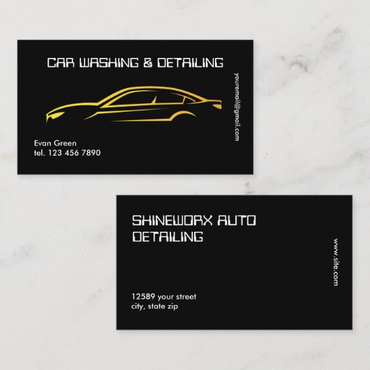 カーディテリングテクノブラックゴールデン 名刺 (正面/裏面)