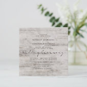 カーディド素朴スウィート樺の木結婚ズスクエア 招待状 (スタンド正面)