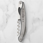 カーディド素朴スウィート樺の木結婚ズモノグラム ソムリエナイフ (正面)