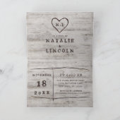 カーディド素朴・スウィートアーツ・カップルウェディングシャワー 招待状 (内部)