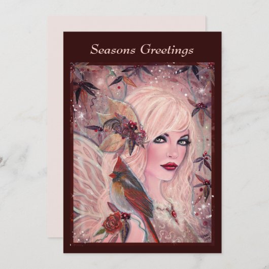 カーディナルとネイラの妖精 by レニー・ラヴォワ シーズンカード (正面/裏面)