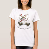 カーディナルと雪だるま Tシャツ (正面)