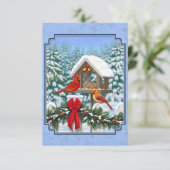 カーディナルクリスマスごちそう ブルー 招待状 (スタンド正面)