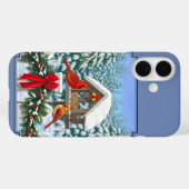 カーディナルクリスマスの饗宴ブルー Case-Mate iPhoneケース (裏面 (横))
