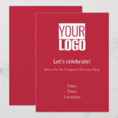 カーディナルレッド - お祭り気分満載の企業パーティー 招待状 (正面/裏面)
