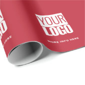 カーディナルレッド - カスタムロゴ ラッピングペーパー (ロールコーナー)