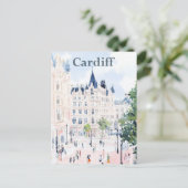 カーディフウェールズ水絵を描色の旅行 ポストカード (スタンド正面)