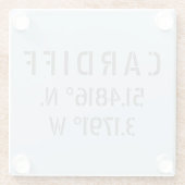 カーディフウェールズ緯度&経度 ガラスコースター (裏面)