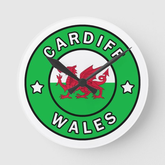 カーディフウェールズ ラウンド壁時計 (正面)