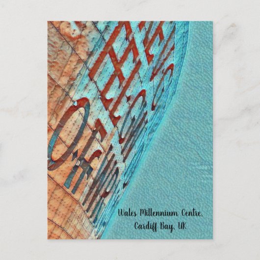 カーディフウエルズミレニアムセンターケルト文字 芸術品を気取った ポストカード (正面)