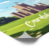 カーディフキャッスルウェールズのヴィンテージ旅行 ポスター (角)