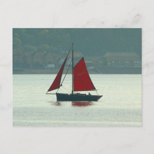 カーディフベイのヴィンテージ ヨット ポストカード (正面)