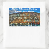 カーディフベイウエールズミレニアムセンター，イギリスアーツ 長方形シール (バッグ)