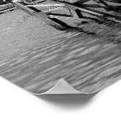 カーディフベイ,カーディフ,ウェールズ – 白黒 ポスター (角)