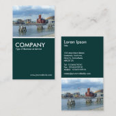 カーディフベイ – ダークグリーン 名刺 (正面/裏面)