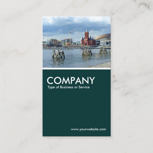 カーディフベイ – ダークグリーン 名刺 (正面)