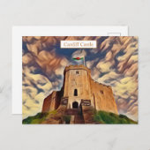 カーディフ城デジカラフルタルアート ポストカード (正面/裏面)