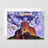 カーディフ城，ウェールズ，英国はがき ポストカード (正面/裏面)