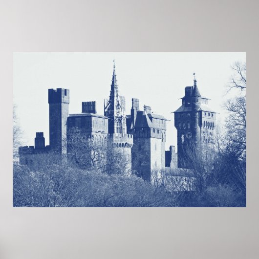 カーディフ城（デジタルシアノタイプ） ポスター (正面)