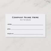 カーディーラー及び自動車売上高の仲間 名刺 (裏面)