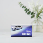 カーディーラー自動販売金属ブルー&グレー 名刺 (スタンド正面)