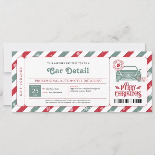 カーデタリングのクリスマスギフト券 招待状 (正面)