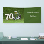 カートにビールを入れたゴルフ70thバースデーパーティー 横断幕 (トレードショー)